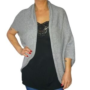 Zara Knit Dolman Sleeve Open Cardigan Grey Size Medium